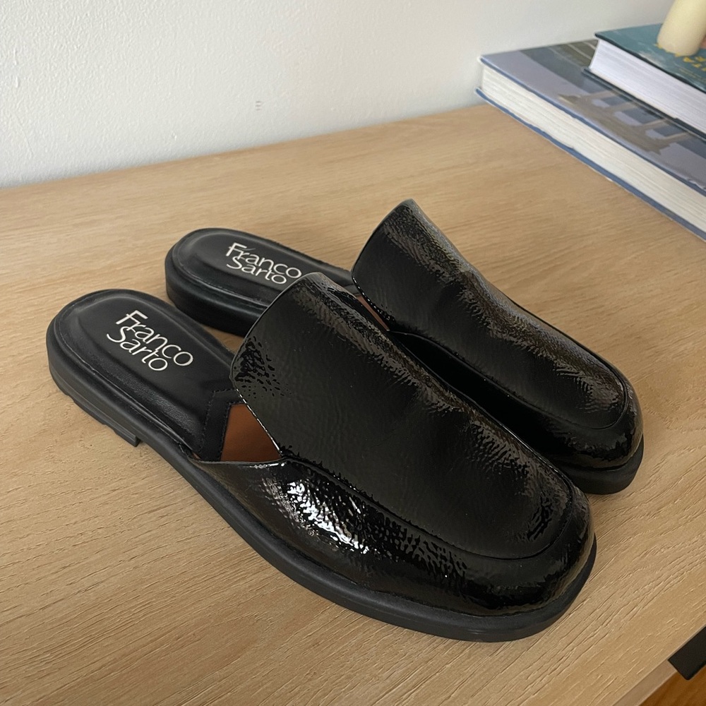 NEW Franco Sarto Black Bocca Slide Mules
